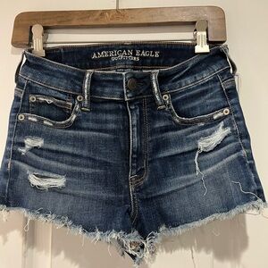 American Eagle Dark Wash Denim Shorts w/Rips